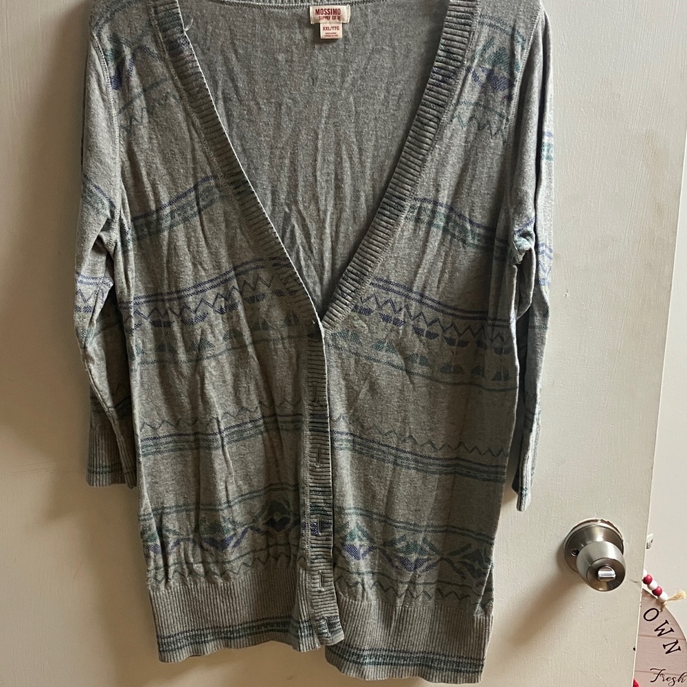 Mossimo for Target Gray Patterned Cardigan
